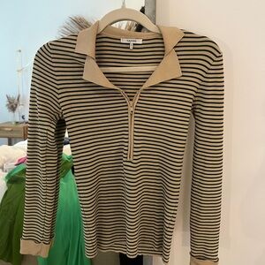 Ganni striped ribbed top